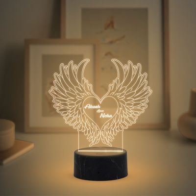 Customized Name Lamp for Couple with Warm White Light Gift for Husband Wife Anniversary Valentine Day